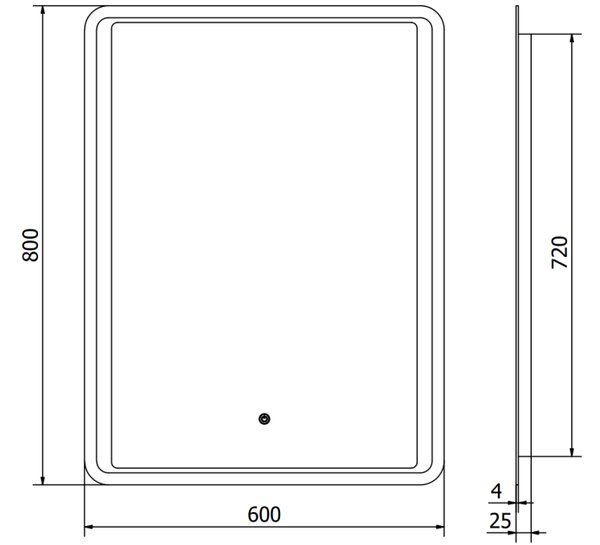 Mexen Zusa osvetljeno kopalniško ogledalo 60 x 80 cm, LED 6000K, proti meglenju - 9808-060-080-611-00