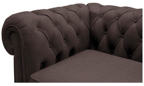 CHESTERFIELD ZOFA, temno rjava tekstil