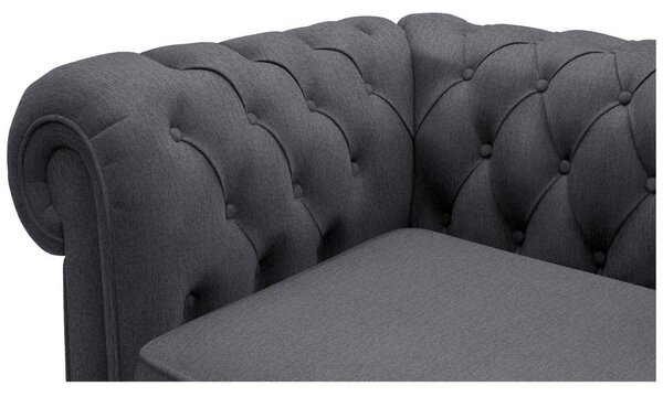 CHESTERFIELD ZOFA, siva tekstil