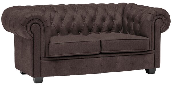 CHESTERFIELD ZOFA, temno rjava tekstil