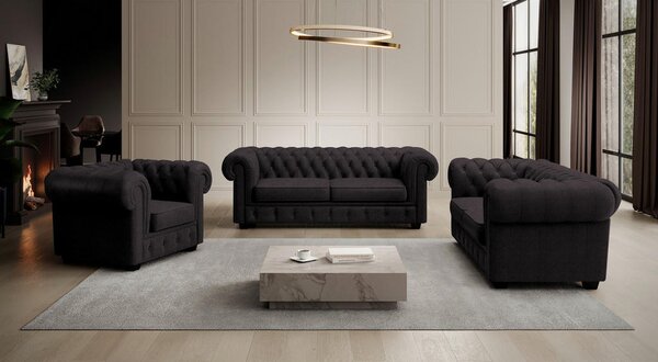 CHESTERFIELD FOTELJ, antracit tekstil