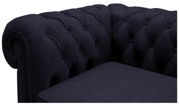 CHESTERFIELD ZOFA, črna tekstil