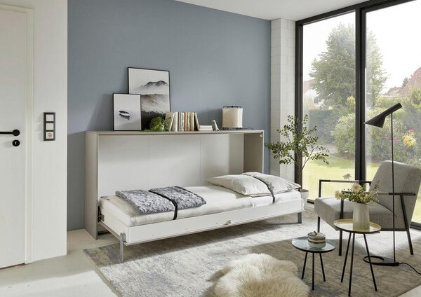 ZLOŽLJIVA POSTELJA 90 cm x 200 cm , leseni material siva, sahara