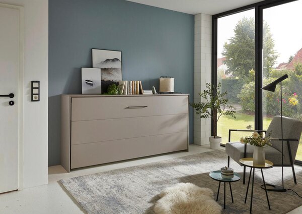 ZLOŽLJIVA POSTELJA 90 cm x 200 cm , leseni material siva, sahara