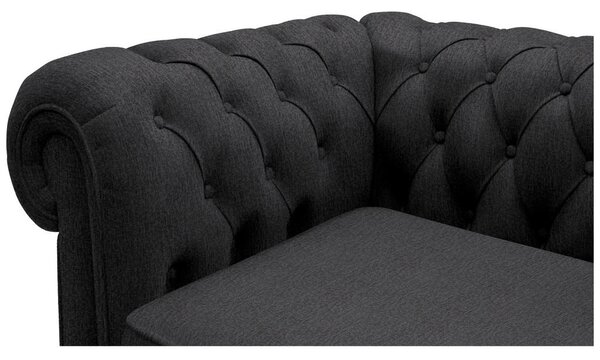 CHESTERFIELD ZOFA, temno siva tekstil