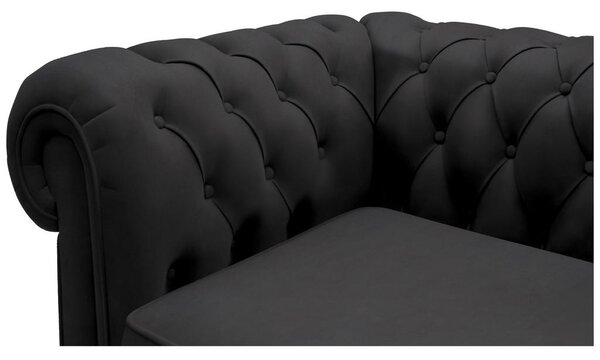 CHESTERFIELD ZOFA, črna tekstil