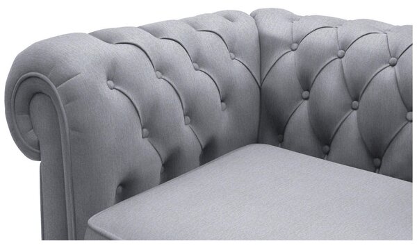 CHESTERFIELD ZOFA, svetlo siva tekstil