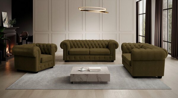 CHESTERFIELD FOTELJ, kaki tekstil