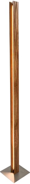Elobra LED-stoječa svetilka Atacama, hrast/mat nikljev, višina 150 cm, les, zatemnjen, Les, Dnevna soba / jedilnica, Les