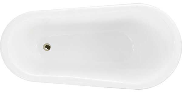 Mexen Retro samostoječa kad 150 x 73 cm, bela, zlate noge - 53251507300-50
