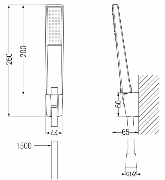 Mexen R-72 točkovni tuš set, krom - 785725052-00