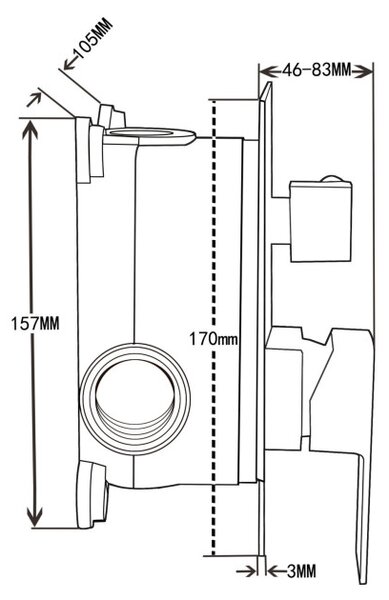 Mexen Uno DR72 podometni tuš set, krom - 71435DR72-00