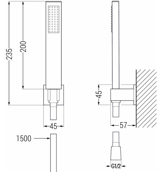 Mexen R-02 točkovni pršni sistem, bel - 785005050-20