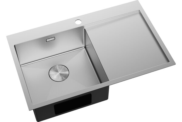 Mexen Exar jeklena pomivalno korito z eno posodo in odcejalnikom, levo 780 x 480 mm, inox - 6433781010L-01
