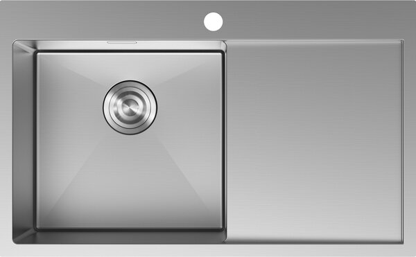 Mexen Exar jeklena pomivalno korito z eno posodo in odcejalnikom, levo 780 x 480 mm, inox - 6433781010L-01