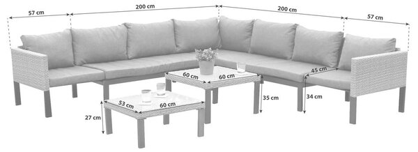 LOUNGE GARNITURA aluminij