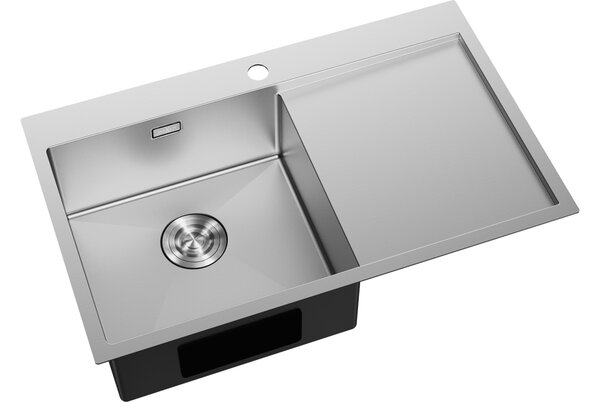 Mexen Exar jeklena pomivalno korito z eno posodo in odcejalnikom, levo 780 x 480 mm, inox - 6433781010L-01