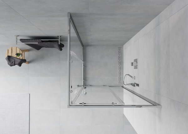 Mexen Rio kvadratna tuš kabina 80 x 80 cm, prozorna, krom - 860-080-080-01-00