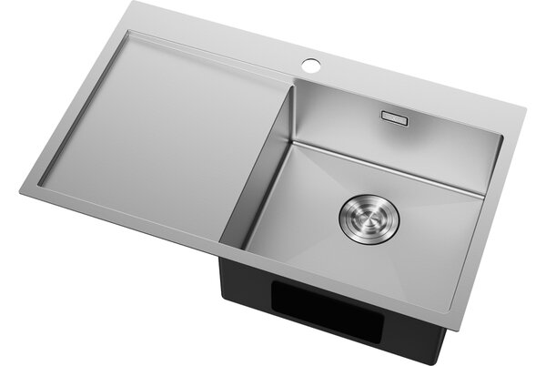Mexen Exar jeklena pomivalno korito z enim odcejevalnikom, desno, 780 x 480 mm, inox - 6434781010P-01