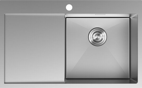 Mexen Exar jeklena pomivalno korito z enim odcejevalnikom, desno, 780 x 480 mm, inox - 6434781010P-01