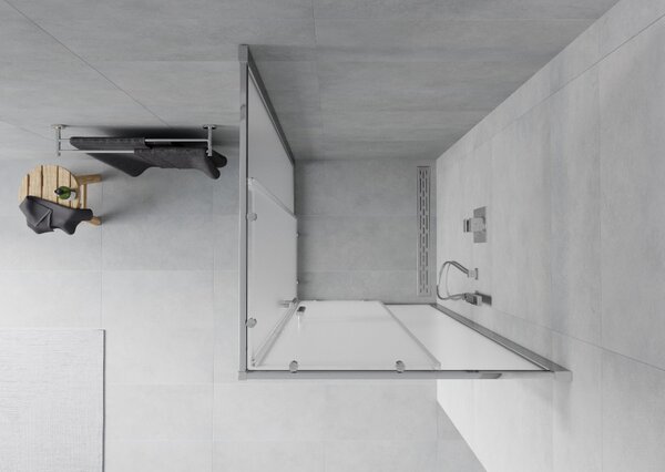 Mexen Rio kvadratna pršna kabina 80 x 80 cm, mraz, krom - 860-080-080-01-30
