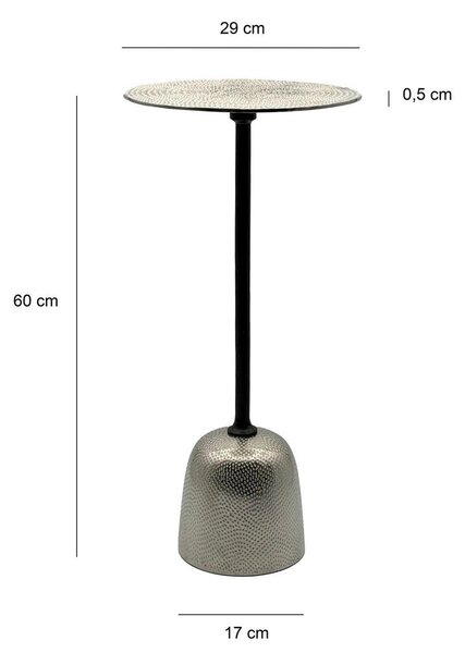 MIZICA, 29/60/29 cm srebrne barve