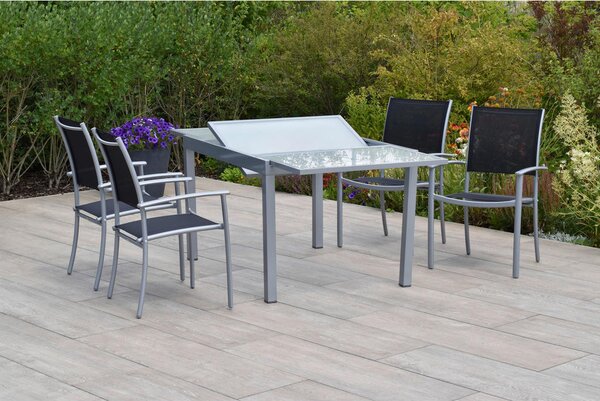 VRTNI SET aluminij srebrne barve črna, srebrne barve
