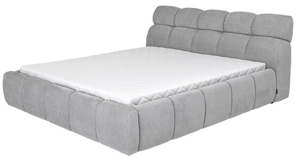 OBLAZINJENA POSTELJA 180 cm x 200 cm , tekstil srebrne barve