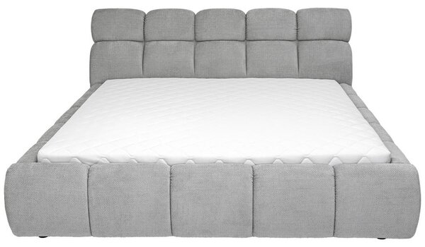 OBLAZINJENA POSTELJA 180 cm x 200 cm , tekstil srebrne barve