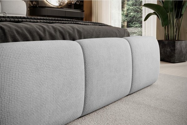 OBLAZINJENA POSTELJA 180 cm x 200 cm , tekstil srebrne barve