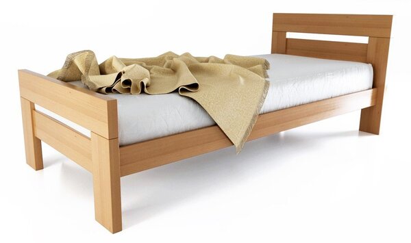 Postelja iz masivne bukve z letvenim dnom 90x200 cm v naravni barvi Fiorentino – B.E.S