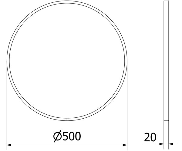 Mexen Loft okroglo kopalniško ogledalo 50 cm, bel okvir - 9850-050-050-000-20