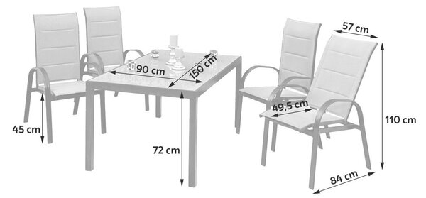 VRTNI SET aluminij siva, barve grafita barve grafita, siva