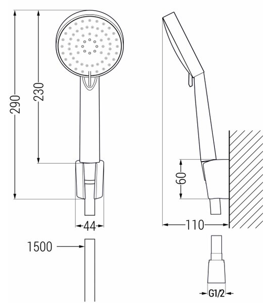 Mexen R-75 točkovni pršni komplet, krom - 785755052-00