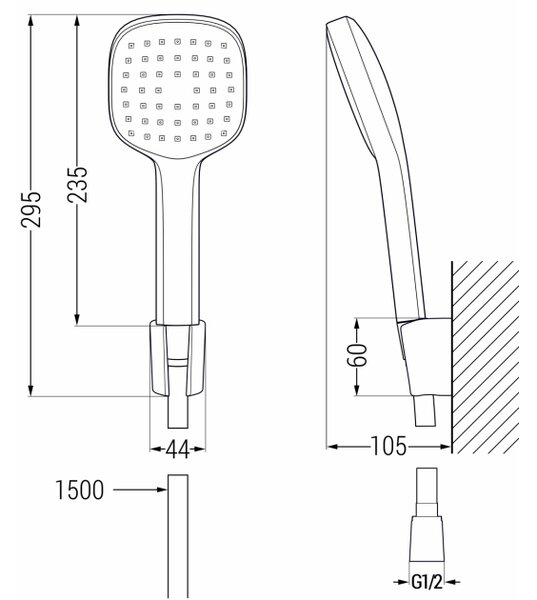 Mexen R-33 točkovni pršni set, krom/bela - 785335052-02