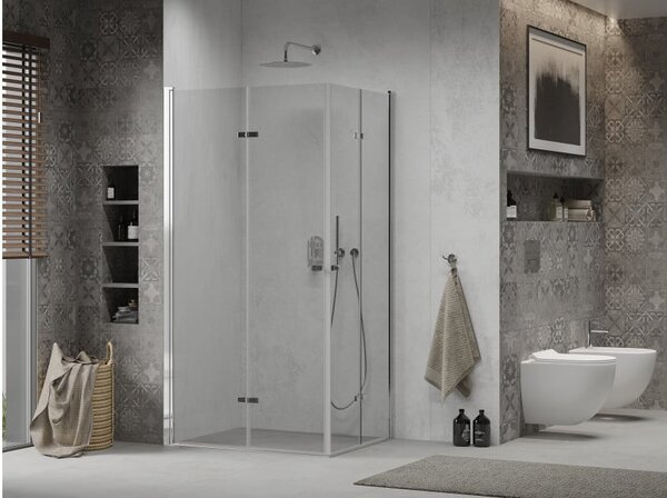 Mexen Lima Duo zložljiva tuš kabina 90 x 70 cm, prozorna, krom - 856-090-070-02-00