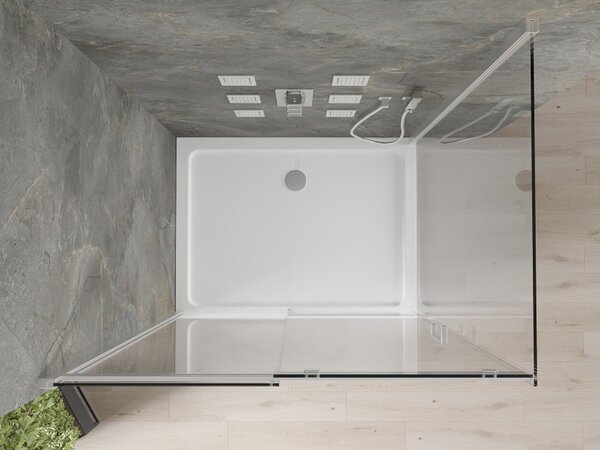 Mexen Omega drsna tuš kabina 120 x 70 cm, prozorna, krom + pladenj Flat - 825-120-070-01-00-4010