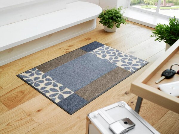 PREDPRAŽNIK Florita Blue 50/75 cm potiskano modra, rjava, bela