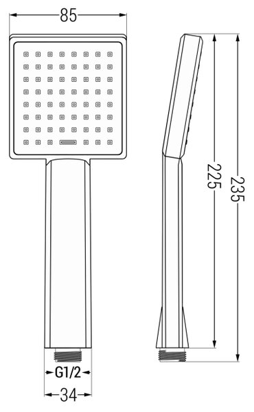 Mexen Uno DR45 podometni tuš komplet, črn - 71435DR45-70