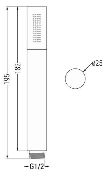 Mexen Kai DR70 podometni kopalniško-pršni sistem s prho 25 cm, krom - 77602DR70251-00