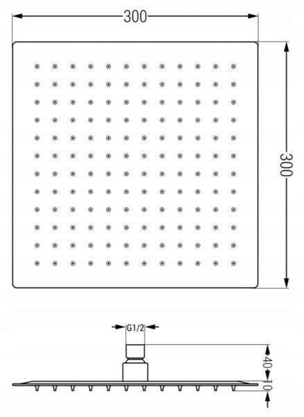 Mexen Cube DR02 podometni tuš komplet z deževnikom 30 cm, krom - 77502DR0230-00