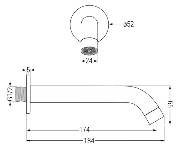 Mexen Kai DR70 podometni kopalniško-pršni sistem s prho 25 cm, krom - 77602DR70251-00