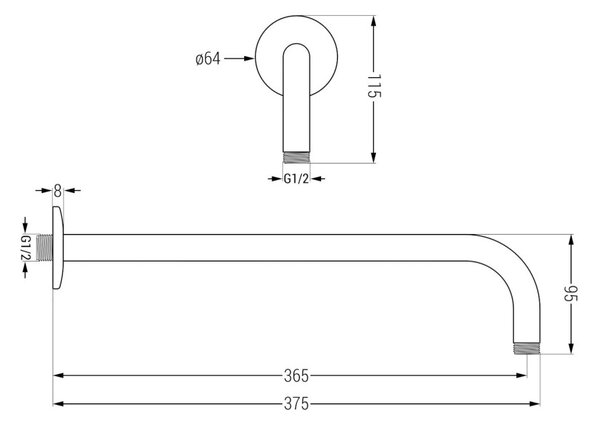 Mexen Kai DR70 podometni kopalniško-pršni sistem s prho 25 cm, krom - 77602DR70251-00