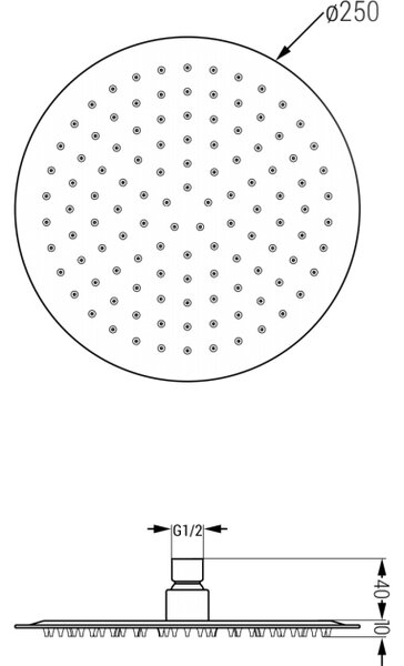 Mexen Kai DR70 podometni kopalniško-pršni sistem s prho 25 cm, krom - 77602DR70251-00