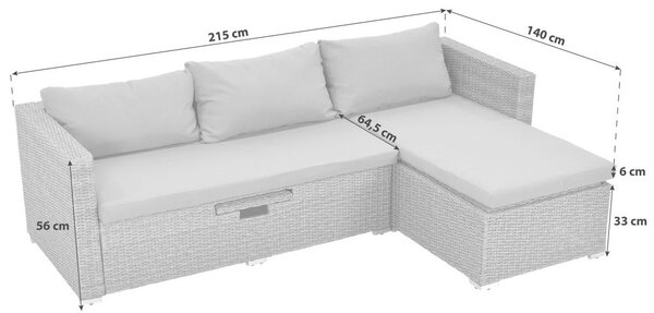 LOUNGE GARNITURA jeklo