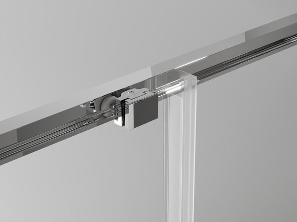 Mexen Exo Kvadratna drsna tuš kabina 90 x 90 cm, prozorna, krom - 8111-090-090-01-00