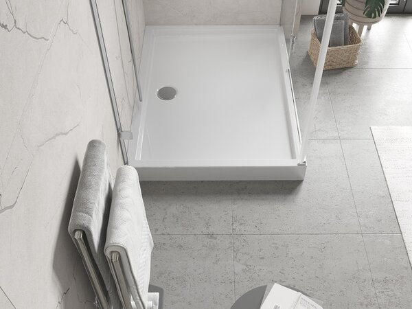 Mexen Flow+ pravokotni tuš kad 80 x 70 cm, bela sijaj - 46R107080H
