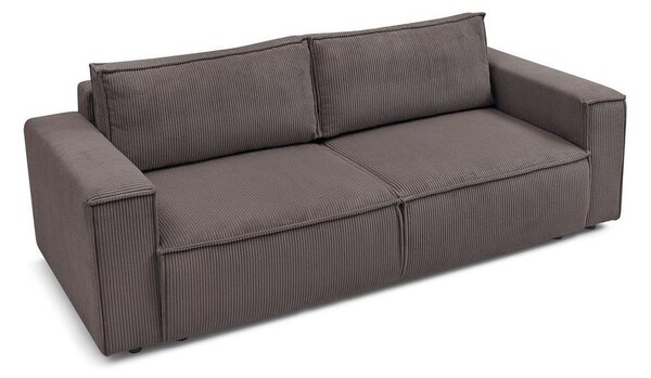 Sivorjava raztegljiva sedežna garnitura iz rebrastega žameta 245 cm Nihad – Bobochic Paris
