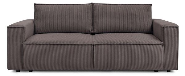 Sivorjava raztegljiva sedežna garnitura iz rebrastega žameta 245 cm Nihad – Bobochic Paris