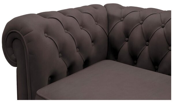 CHESTERFIELD ZOFA, temno rjava tekstil
